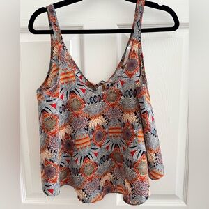 Zara Trafaluc Boho Festival Mandala Print Flowy Sleeveless Crop Tank Top M